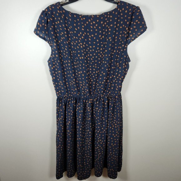Danny and Nicole Dress Womens 16 Blue Skater A Line Career Work Cap Sleeve - Picture 8 of 10